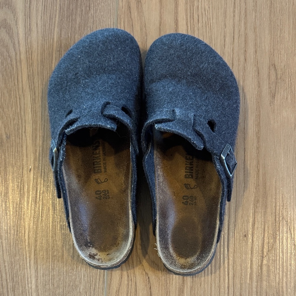 Wool Birkenstock Boston Clogs